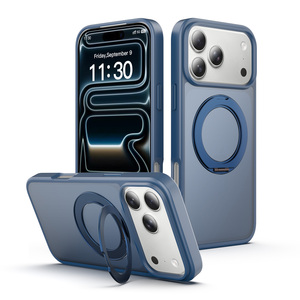 เคส <span class=keywords><strong>iPhone</strong></span> 18 Pro Max <span class=keywords><strong>แบ</strong></span>บกันกระแทก ป้องกันรอยนิ้วมือ  วัสดุ TPU PC  ผิวสัมผัสนุ่มด้าน  พร้อมขาตั้งแม่เหล็กหมุนได้ 360 องศา - Product Image 1