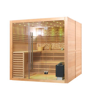 Sauna <span class=keywords><strong>en</strong></span> <span class=keywords><strong>bois</strong></span> massif pour 8 personnes au design moderne et luxueux avec <span class=keywords><strong>douche</strong></span> à vapeur humide, alimenté à l'énergie <span class=keywords><strong>solaire</strong></span>, garantie de 2 ans Idealsauna IDS-003A3 - Product Image 6
