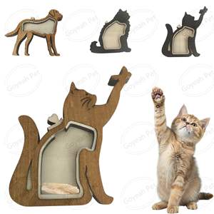 Belle boîte à souvenirs en fourrure pour animaux de compagnie mémorial épais matériel en bois plaque de rangement en poils de chat avec prise - Product Image 1