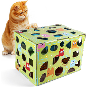 Juguete Interactivo para Mascotas AFP, Rompecabezas de Cartón con Comida, Laberinto Dispensador de Golosinas, Juguete para Gatos, Alimentador Lento para Jugar en Interiores - Product Image 6