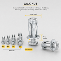 Fixation à bascule Jack Nut zinguée pour porte creuse, panneau fin, ancre robuste avec vis – Fournisseur en gros
