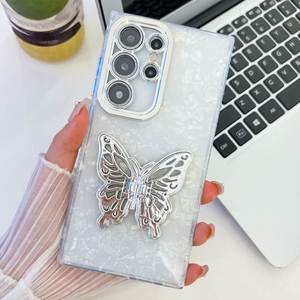<span class=keywords><strong>Coque</strong></span> de téléphone IMD électroplaquée A56/A17/A16/S25/S24FE/S23Ultra/A15/A25/A35/A55/A54/A36 avec support papillon antichoc - Product Image 3