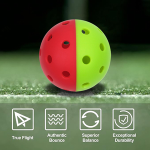 Pickleball สีแดงสีเขียวสองสีใหม่ใช้ในหลายพื้นผิวพร้อมเด้งอัตโนมัติและความสมดุลที่เหนือกว่าด้วย40รู - Product Image 2