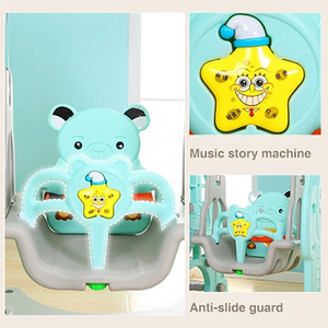 Tùy Chỉnh Trong Nhà Sân Chơi Đa Chức Năng Toddler HDPE Nhựa Trẻ Em Slide Đồ Chơi Đu Bộ Và Trượt Cho Trẻ Em - Product Image 3