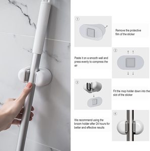 <strong>Mop</strong> <strong>Broom</strong> Holder Wall Mount <strong>Mop</strong> Organizer Gripper Self-adhesive Cleaning <strong>Suppliers</strong> Hanger Stands <strong>Rack</strong> <strong>for</strong> Bathroom Garden - Product Image 4