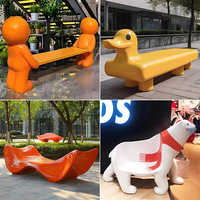 Banc de repos pour chien en fibre de verre FRP, chaises irrégulières pour centres commerciaux, chaises d'attente pour espaces publics intérieurs, personnalisables