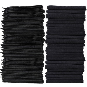 Serviette de salon 400gsm pour <span class=keywords><strong>cheveux</strong></span> secs Serviettes en <span class=keywords><strong>microfibre</strong></span> pour le nettoyage de la voiture Serviette de lavage à séchage rapide 40*40cm Chiffon de nettoyage de couleur noire - Product Image 1