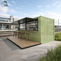 Boutique de restauration rapide préfabriquée, élégante, en conteneur maritime mobile en acier