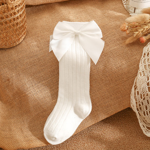 Bow bé cotton cô gái Vớ bán buôn rắn màu trẻ em cô gái Vớ giữa ống trẻ em vớ - Product Image 3