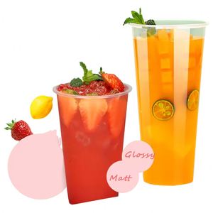 Gobelets écologiques en plastique PP transparent/givré personnalisables de 12 oz et 16 oz pour boissons froides, jus, bubble tea, café, avec couvercles - Product Image 6