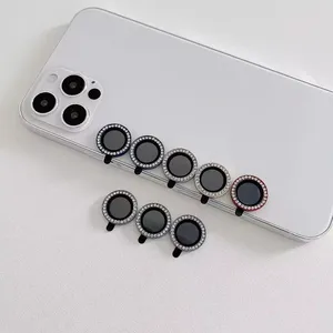 Цветной Алмазный Блеск для защиты объектива камеры для iPhone 14 13 12 Pro Max, защитное кольцо для объектива камеры заднего вида, блестящая защитная пленка