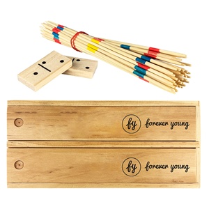 Juego portátil de madera y bambú, palos de dominó, 70 Uds., piezas, logotipo personalizado, regalos promocionales PT002, juego de madera 2 en 1 en Stock - Product Image 2