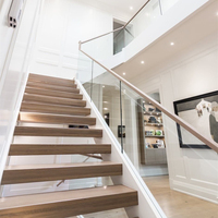 Escalier en acier préfabriqué à double poutre pour duplex, kit d'escalier intérieur pour loft