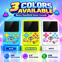 Console de jeu portable avec écran couleur de 2,6 pouces, rechargeable par USB, mini lecteur de jeux vidéo rétro pour enfants, cadeaux