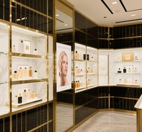 Vitrine de présentation de maquillage, de soins de la peau et de parfums avec éclairage LED, kiosque cosmétique pour centres commerciaux