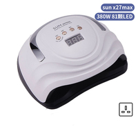 Lampu Kuku UV LED Profesional 380W SUN X27 MAX - Pengering Kuku Daya Tertinggi untuk Semua Jenis Gel dengan Gagang Emas Portabel untuk Salon