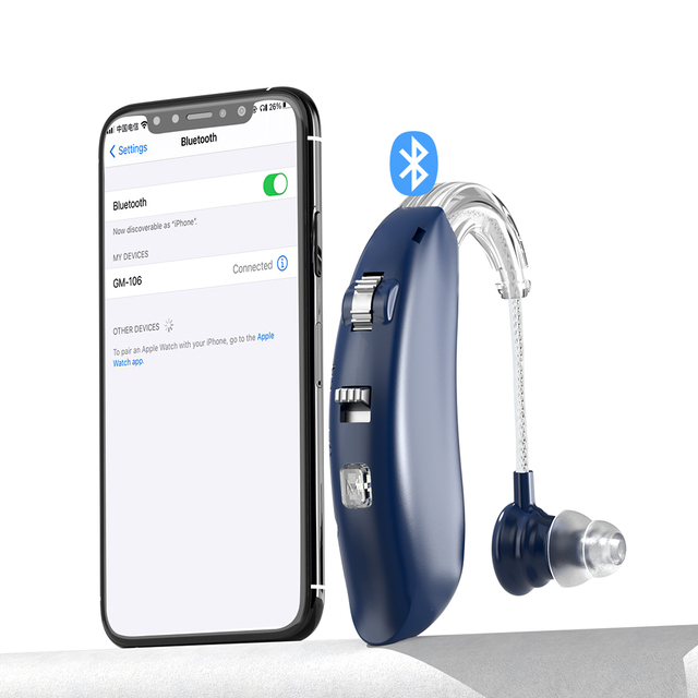 New Design Digital BTE Hearing Aid Rechargeable Blue-tooth Hearing Aids Remote for People With Hearing Problems