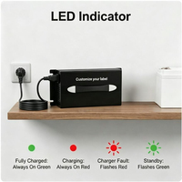 Chargeur AC-DC à charge rapide 14,6V 70A 80A pour batterie lithium LiFePO4 12V 140Ah 300Ah 460Ah 560Ah 600Ah avec protection multiple et ventilateur