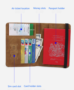 Productos más vendidos 2025 Funda de pasaporte clásica antidesmagnetización Pasaporte de cuero PU y tarjetero Cartera Pasaporte Titular - Product Image 3