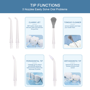 Flosser de agua dental avanzado con luz UV Tanque de agua inalámbrico y portátil <span class=keywords><strong>Irrigador</strong></span> oral de 300 ml para dientes y encías saludables - Product Image 2