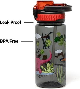 Offre Spéciale – Gourde Isotherme Classique en Plastique PP de 600 ml pour Enfants, Réutilisable, Isolation Thermique 6 Heures, avec Bouton Poussoir, Idéale pour l'École, la Randonnée et les Voyages - Product Image 2