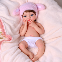 Boneka Reborn Silikon Realistis Babeside 16 Inch Hallie, Rambut Asli, OEM ODM, Grosir, Supplier Pabrik