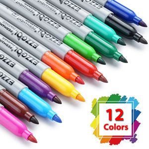 Pacchetto alla rinfusa 72 pennarelli permanenti a punta Fine 12 colori assortiti per bambini adulti per la colorazione dell'ufficio scolastico-forniture per la scuola - Product Image 2