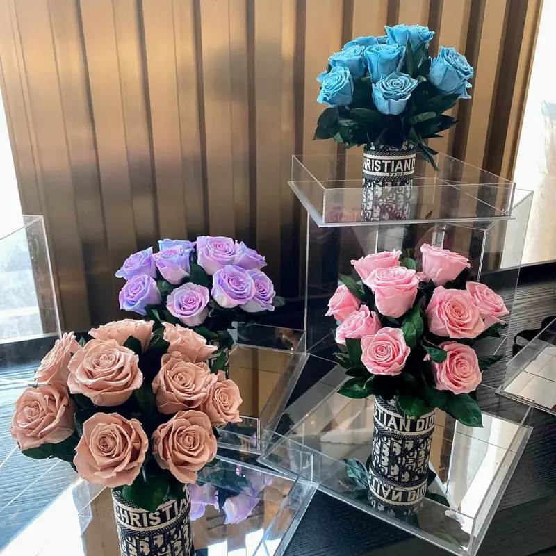फूल शाश्वत गुलाब उपहार बॉक्स फूल वेलेंटाइन डे उपहार विचार 2023 सजावटी फूल पुष्पांजलि और पौधे गुलाब सजावट को संरक्षित करते हैं