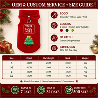 Vêtements d'hiver en gros pour chiens, pull en polaire motif sapin de Noël pour chiots de petite race Teddy, vêtements pour animaux de compagnie, fournisseur