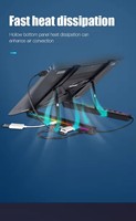 Support pour ordinateur portable avec logo personnalisé Support pour ordinateur portable avec 9 modes de lumières RVB Support pliable pour ordinateur de bureau