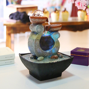 น้ำพุลูกแก้วคริสตัลฮวงจุ้ยพร้อมปลาและดอกบัว เครื่องเพิ่มความชื้นในอากาศสำหรับตกแต่งห้องนั่งเล่นและโต๊ะทำงาน - Product Image 2