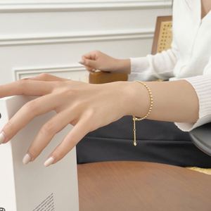 Dylam Personalized Fashion Design Fine Jewelry 14K Gold Rhodium Plated 925 Silver <b>Beads</b> Chain Link Chain Jewellery Bracelets - Product Image 6
