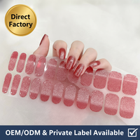 Bandes de vernis à ongles semi-durcies sans UV, autocollants longue durée pour manucure DIY, kit de vente en gros