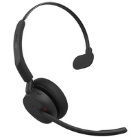 Casque de bureau sans fil Evolve3 45 Mono avec micro à perche réglable ClearVoice et adaptateur Link390
