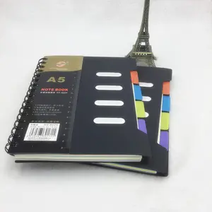 Fabricants en gros pp couverture classification avec index bobine notebook PP spirale notebook