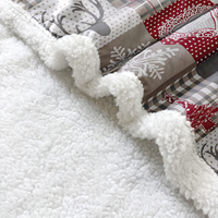 Couverture de Noël écologique en polyester recyclé RPET tricoté, idéale pour les cadeaux de Noël et la décoration, certifiée GRS OEKO-TEX, vente en gros d'usine