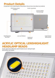 Heshi 100 Watt ngoài trời lũ Đèn giá bán buôn sinh thái Nhôm Nhà ở không thấm nước IP66 AC110-265V DOB 100 <span class=keywords><strong>Led</strong></span> reflectores de - Product Image 5