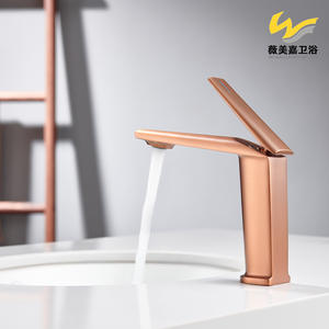 Grifo de Lavabo de Baño de Cobre Cepillado en Oro Rosa, de una Sola Unidad, con Activación por Levantamiento, Presurizado, Agua Fría y Caliente, Diseño Anti-Salpicaduras - Product Image 5