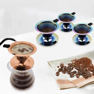 Barista Công Cụ Đổ Hơn Cà Phê <span class=keywords><strong>Maker</strong></span> Lưới Lọc Xách Tay Cone Cà Phê Nhỏ Giọt 304 Thép Không Gỉ Cà Phê Lọc Với Chủ - Product Image 3