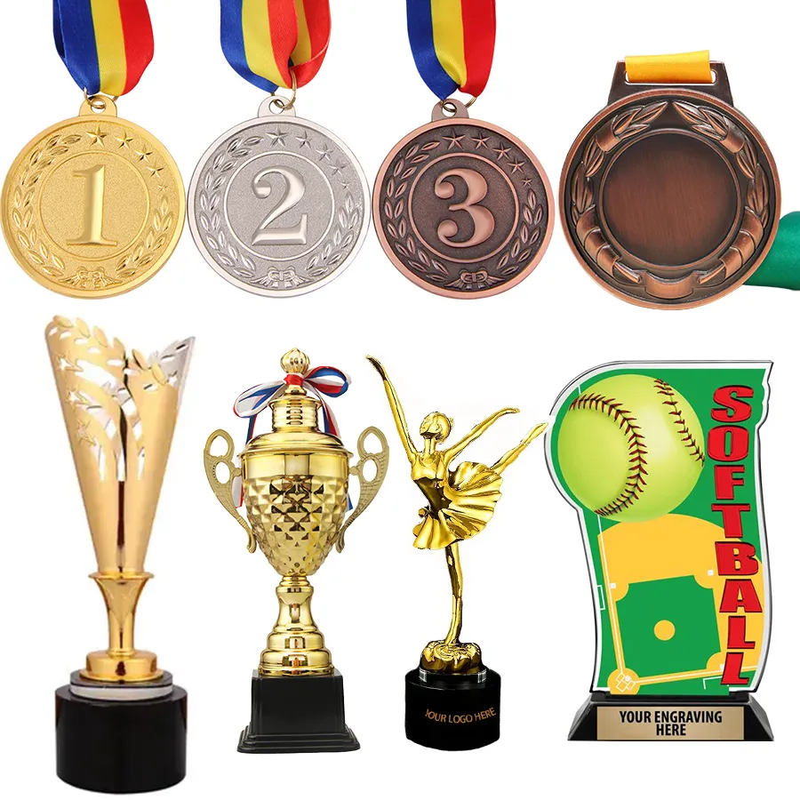 Üretici özel basketbol Metal Badminton ödülü futbol futbol kupası spor satranç madalya ve kupa plak