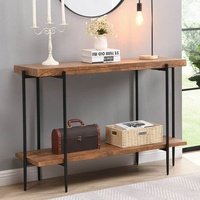 Console de luxe en bois massif à double niveau, style américain, panneau sans porte, montage simple, pour maison, gîte, salon, entrée