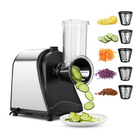 Robot culinaire électrique multifonction 5-en-1 pour légumes, trancheuse, hachoir à carottes, râpe à fromage, broyeur en acier inoxydable, faible bruit