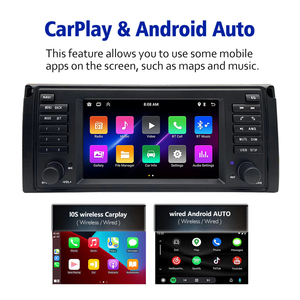Reproductor Multimedia inalámbrico Carplay GPS Navi para BMW E39 E38 X5 E53 M5 1995-2003 Compatible con Apple Carplay <span class=keywords><strong>Android</strong></span> Auto incorporado - Product Image 4