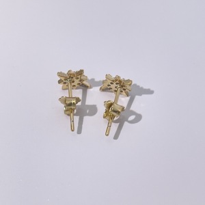 Pendientes de Estrella de Seis Puntas Chapados en Oro con Latón de Tianyu Gems - Estilo Clásico de Lujo con Incrustaciones de Circonita - Product Image 1