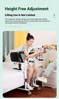 Chaise de transfert hydraulique médicale Ary pour personnes âgées à domicile, pliable, portable, capacité 150 kg, certifiée CE, garantie 1 an, B2B, noire