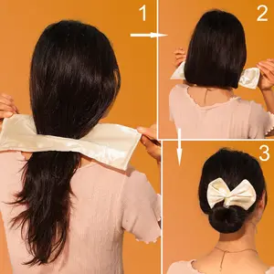 Aksesoris Rambut Anak Perempuan Wanita, Ikat Rambut Donat Cetak Warna-warni Kuat Fleksibel Dapat Digunakan Kembali DIY