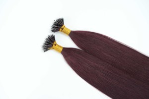 Nano Tip Hair <b>Extensions</b> Invisible Nano Ring Hair <b>Extensions</b> Burgundy #99J Straight Micro <b>Bead</b> Nano Ring Tip Hair <b>Extensions</b> - Product Image 4