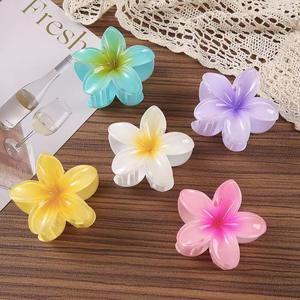 Pinza para el Cabello con Forma de Flor de Huevo en Colores Pastel, Accesorio para el Cabello Transparente Inspirado en Vacaciones Turísticas - Product Image 1
