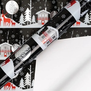 Custom Eco-Friendly Recyclable Winter Scene Metallized Gift <b>Wrap</b> <b>Paper</b> <b>Roll</b> Single Side Coated Waterproof Digital Printing Craft - Product Image 3