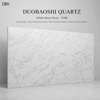 Dalle de pierre de quartz artificielle à veines blanches pour plan de travail de cuisine, îlot, dessus de table à manger, panneau mural de fond